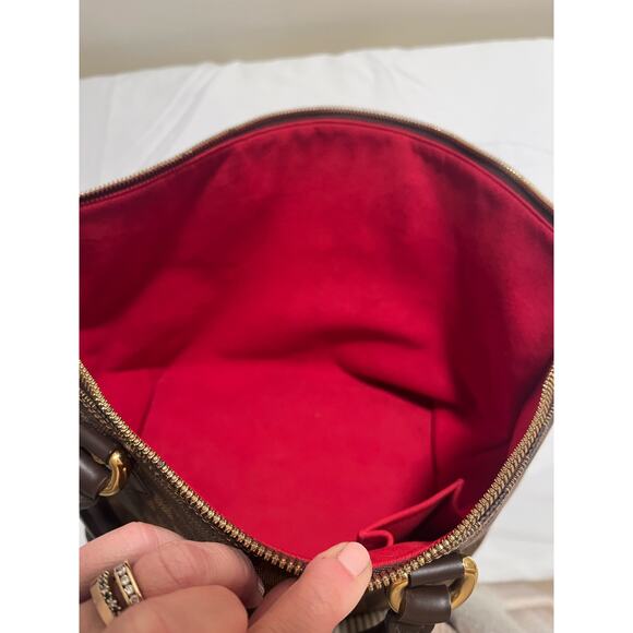 Louis Vuitton Saleya MM Damier Ebene Tote EXCELLENT Shoulder Bag Brown Leather - Picture 8 of 16